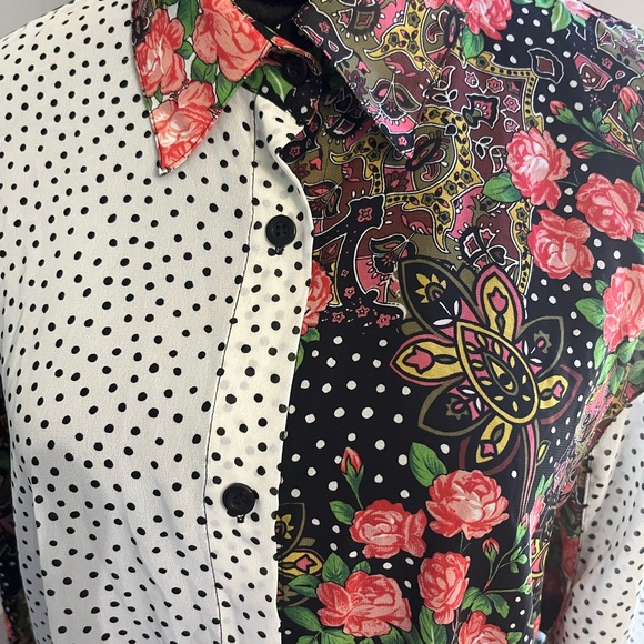 Vintage Marlis Mixed Print Top-size 14 - Picture 6 of 6